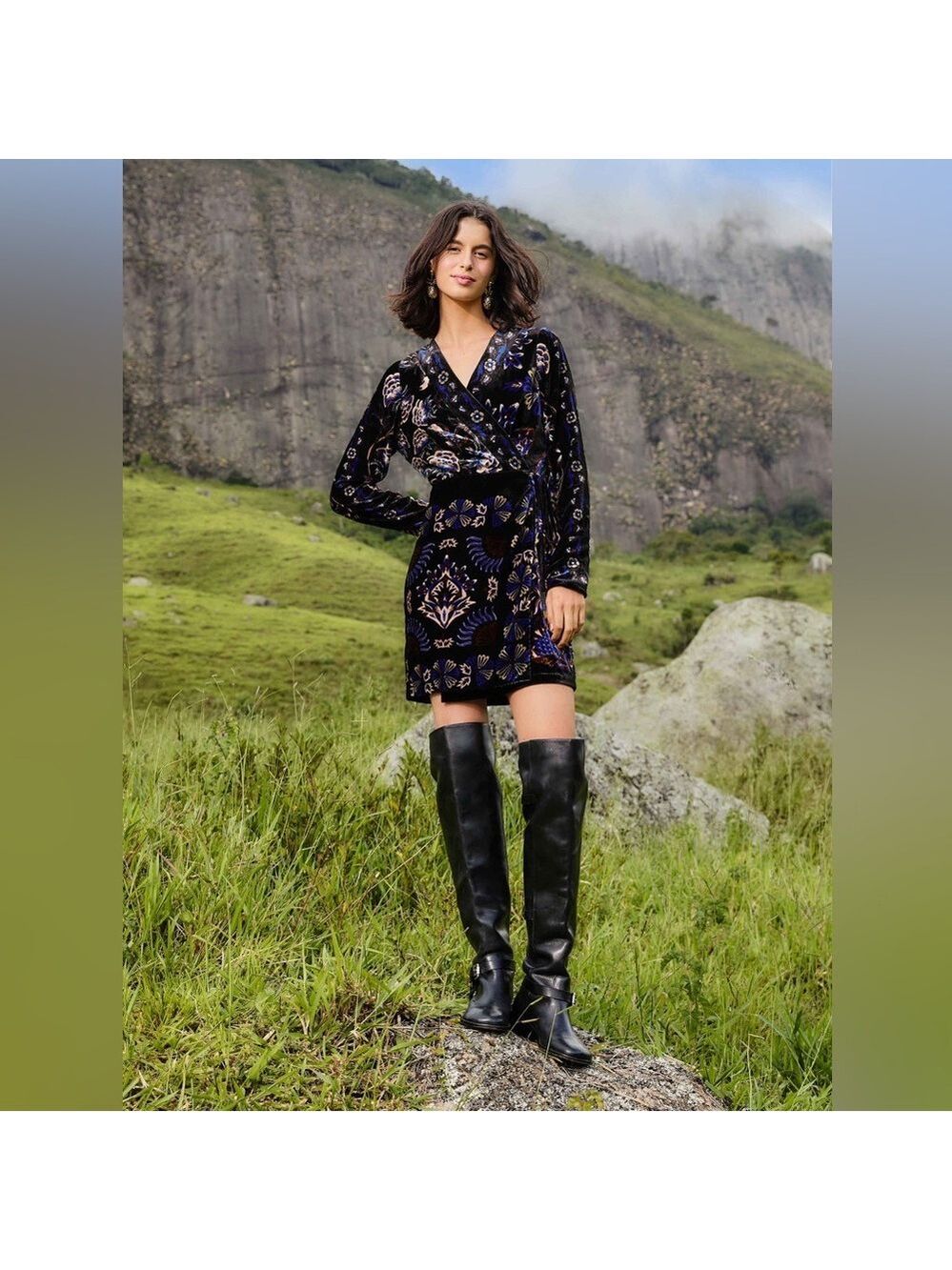 Farm Rio Black Mini Dress